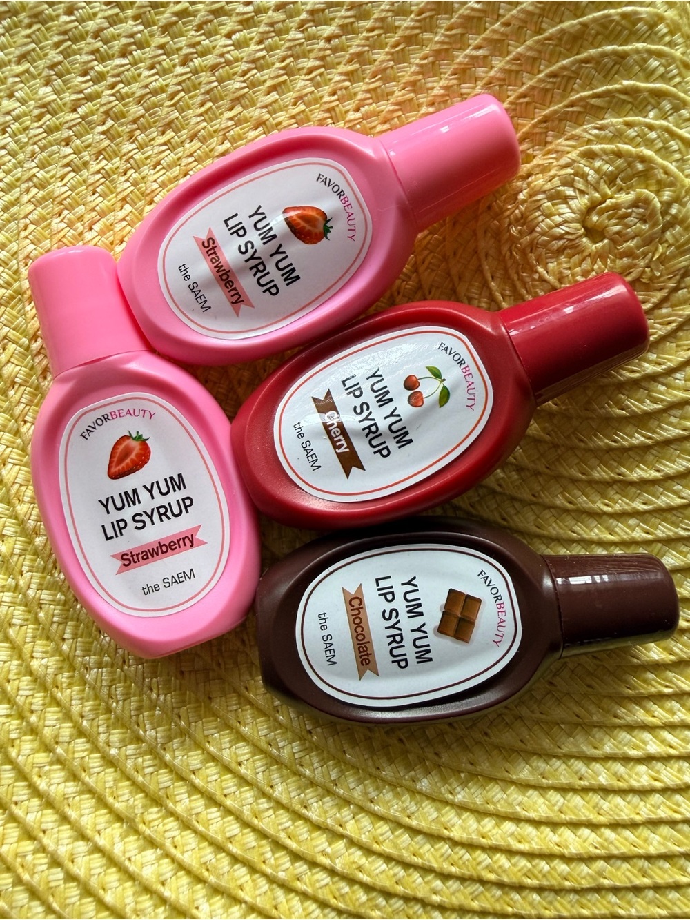 the SAEM Yum Yum Lip Syrup - Strawberry Pink